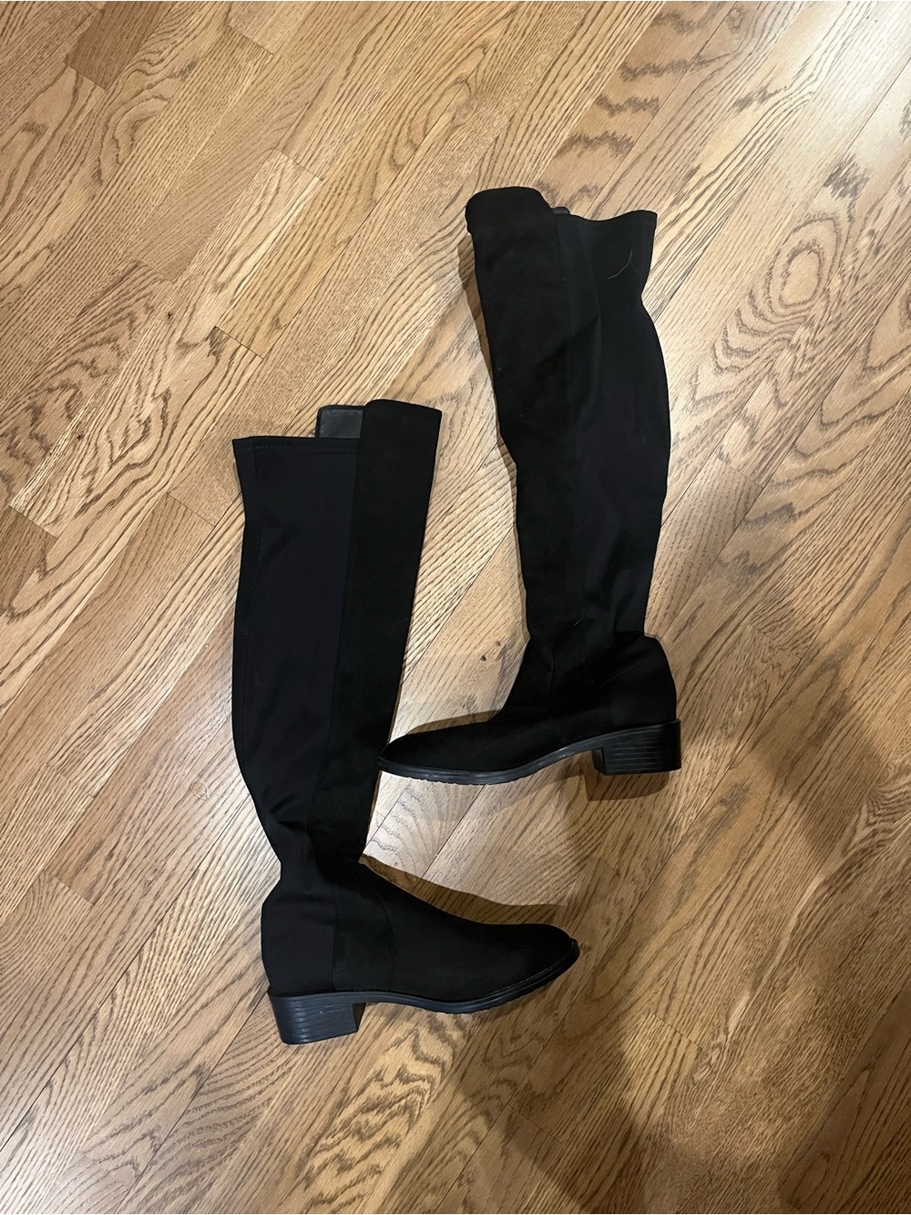 SHEIN Black Over-the-Knee Stretch Boots